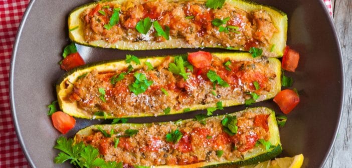 COURGETTES FARCIES AUX MERGUEZ